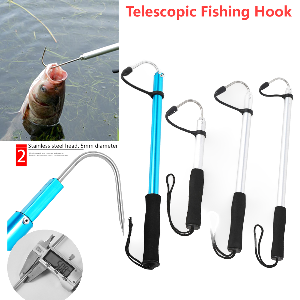 Landing Net Telescopic - 60/89/116cm Telescopic Retractable Fish Gaff Stainless